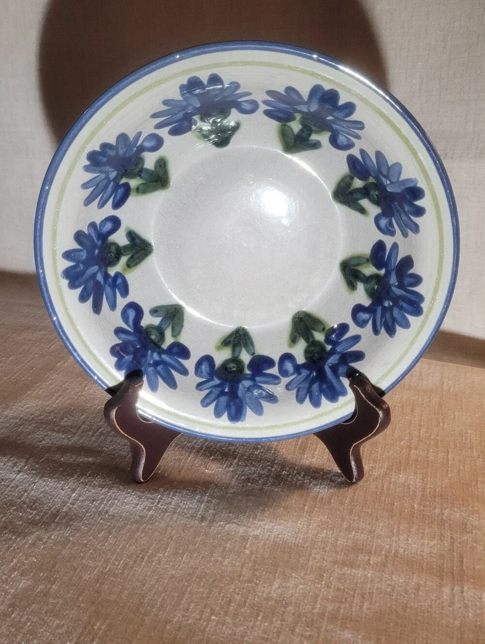 Louisville Stoneware Blue Cornflower Bachelor Button serving bowl 8 inch